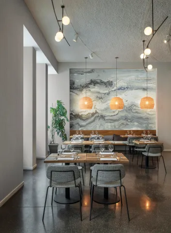 Papier peint Arte ODE Geology dans un restaurant chic
